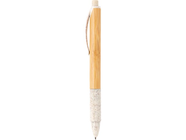 Bolígrafos ecológicos paja de trigo tinta azul Blanco detalle 6