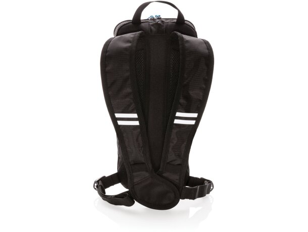 Mochila pequeña Explorer de senderismo 7L sin PVC Negro/azul detalle 4