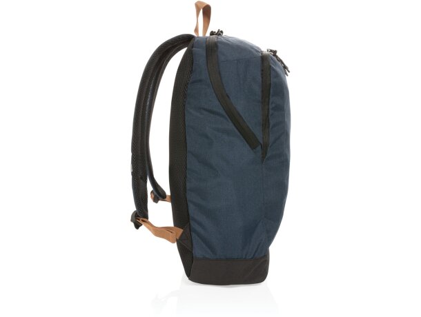 Mochila ecológica para publicidad con poliéster reciclado y trazador AWARE Azul marino detalle 21