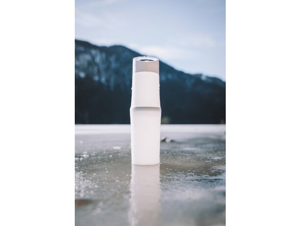 Botellas de agua reutilizables de caña de azúcar sin aceite aptas lavavajillas Blanco detalle 12