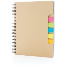 Libreta espiral A5 Kraft con notas adhesivas