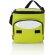 Bolsa térmica de poliéster con bolsillo frontal y correa ajustable Verde/plata