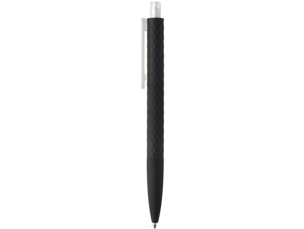 Bolígrafos con nombre forma exclusiva de diamante y tacto suave Transparente/negro detalle 2
