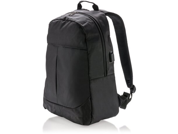 Mochila Para Portátil con Usb, Negro Negro detalle 7