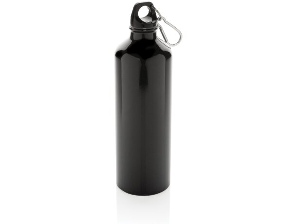 Botella de agua XL de aluminio con mosquetón Azul/negro detalle 28