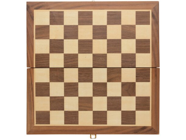 Juego de ajedrez plegable de madera de lujo Marron detalle 4