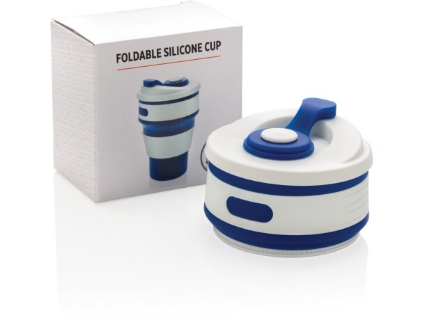 Tazas plegable de silicona Azul detalle 32