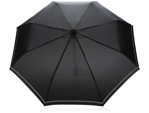 Mini paraguas RPET reflectante 190T Impact AWARE ™ Negro detalle 1