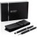 Set roller y ball point de metal tinta azul con funda premium Negro/plata detalle 15