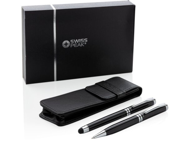 Set de Bolígrafos Ejecutivo Swiss Peak Negro/plata detalle 15