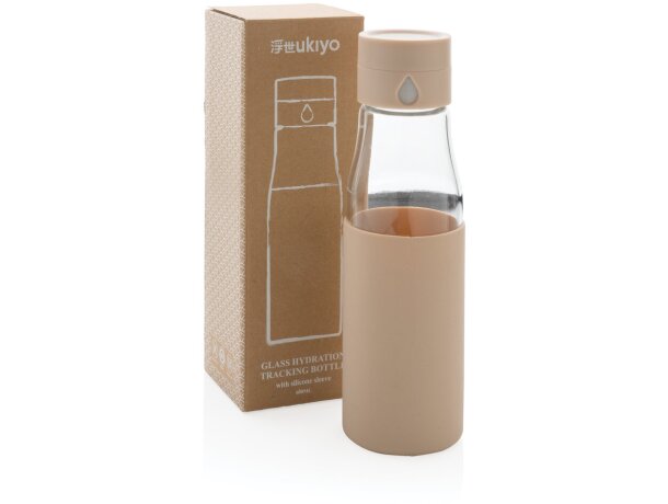 Botella de hidratación de vidrio Ukiyo con funda Marron detalle 39