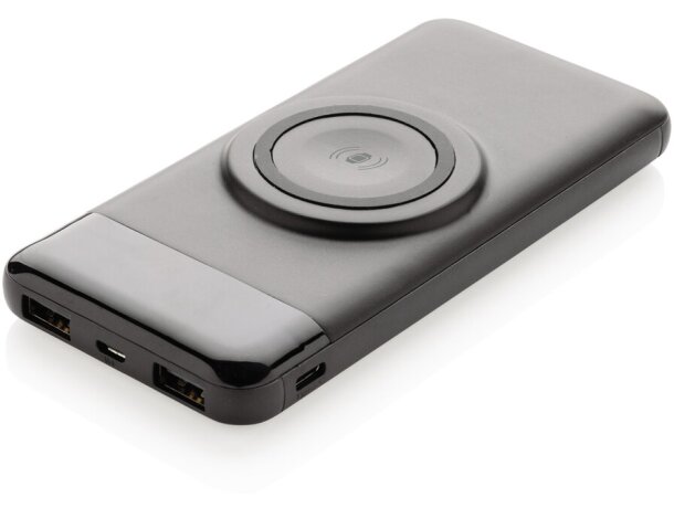 Batería portátil inalámbrica ABS 10000 mAh carga Apple Watch Negro detalle 8