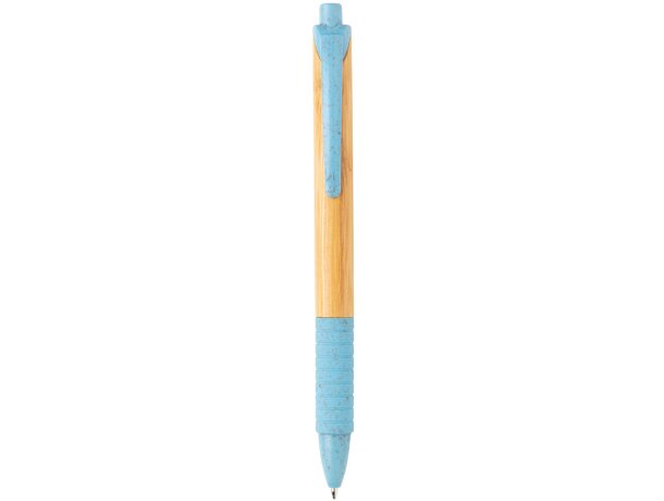Bolígrafos ecológicos paja de trigo tinta azul Azul detalle 12