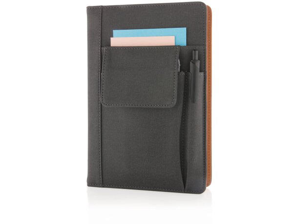 Libreta ejecutiva polipiel A5 con bolsillo móvil y powerbank Negro detalle 7