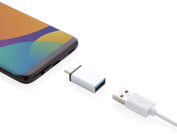 Juego de adaptadores USB A y USB C Plata detalle 3