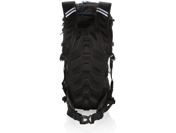 Mochila grande Explorer de senderismo 40L sin PVC Negro/azul detalle 3