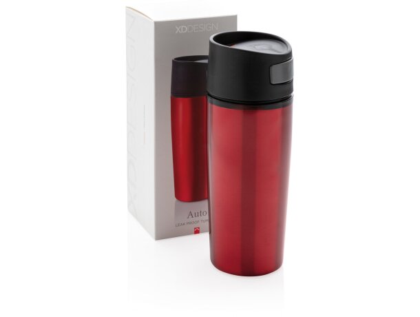 Vaso térmico de plástico antigoteo Rojo/negro detalle 25