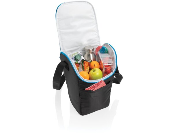 Bolsas térmicas bandolera de poliéster Explorer Negro/azul detalle 1