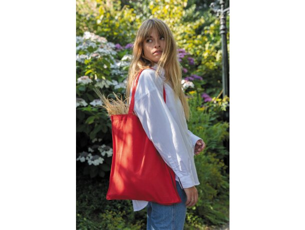 Tote sostenible 100% algodón Impact Aware Rojo detalle 15