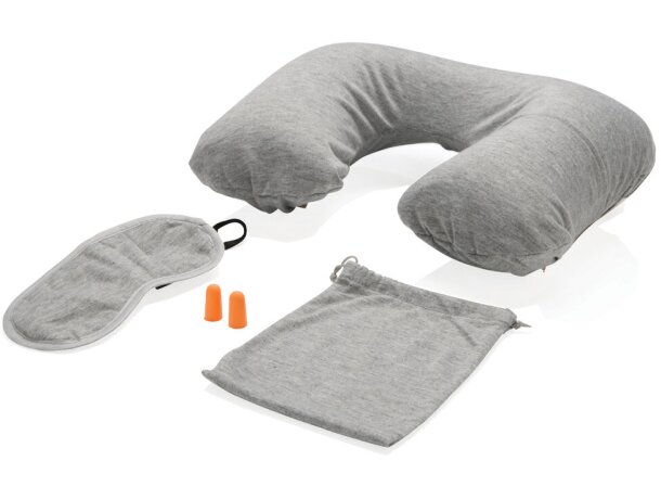 Set de viaje para descanso de poliéster y pvc Gris detalle 2