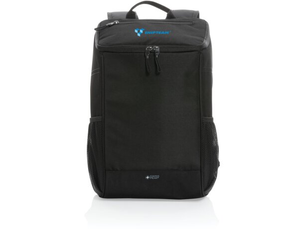 Mochila nevera poliéster reciclado Negro detalle 7