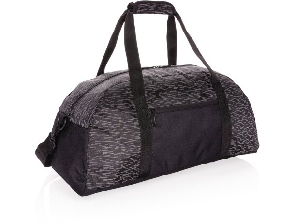 Yasugicho bolsa viaje RPET 17.5L con diseño reflectante sostenible Negro detalle 2