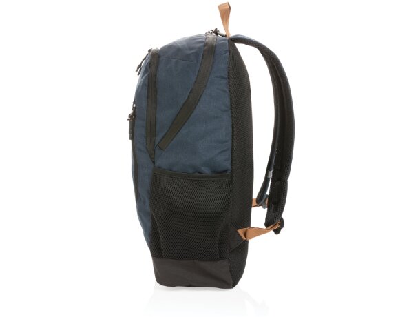Mochila ecológica para publicidad con poliéster reciclado y trazador AWARE Azul marino detalle 23