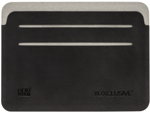 Tarjeteros corporativos bloqueo rfid ultra delgado para 8 tarjetas Negro/gris detalle 5