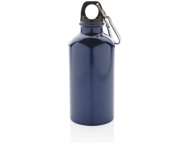 Botella deportiva de aluminio reutilizable con mosquetón Azul detalle 19