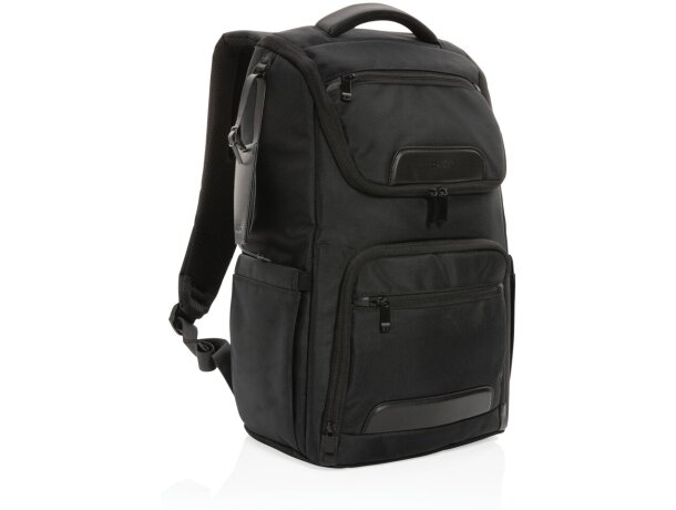 Mochila Voyager Swiss Peak AWARE RPET negra portátil 15,6 Negro detalle 12