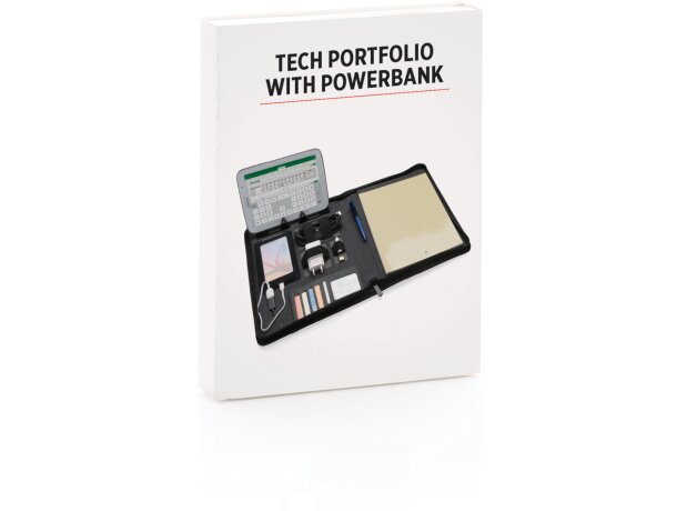 Portafolio Tecnológico con Powerbank Negro detalle 6
