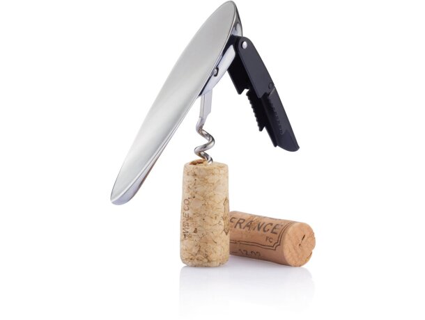 Sacacorchos personalizados baratos Eon zinc acero cortacápsulas Negro/plata detalle 11