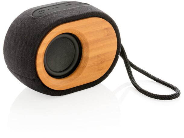 Altavoz publicitario Bluetooth Bamboo X bambú 5W carga USB-C Negro/marron detalle 11