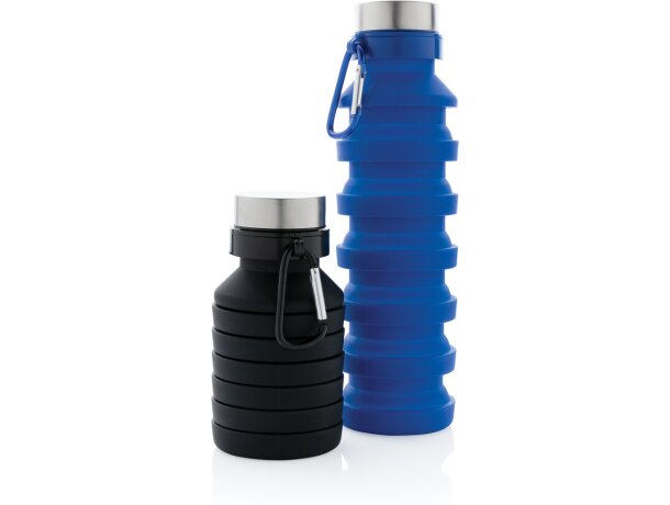 Botella de silicona plegable antigoteo con tapa Azul detalle 23
