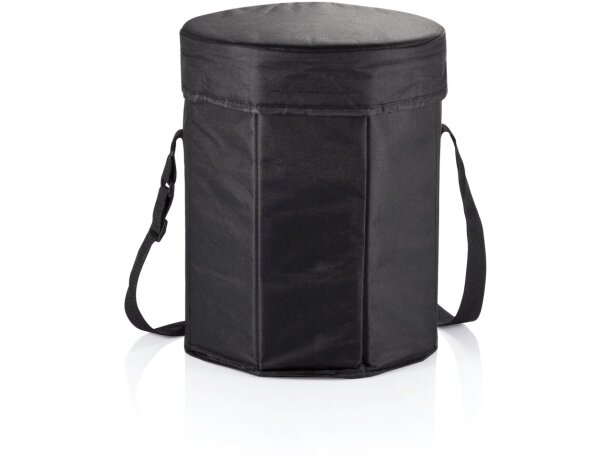 Bolsas térmicas forma cilindrica poliéster para usar como asiento Negro detalle 4