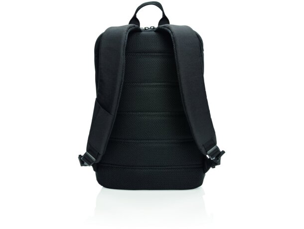 Mochila Madrid antirobo con RFID y USB sin PVC Negro/negro detalle 2