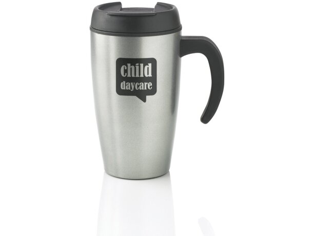 Taza de acero térmica para bebidas frías Plata/negro detalle 9