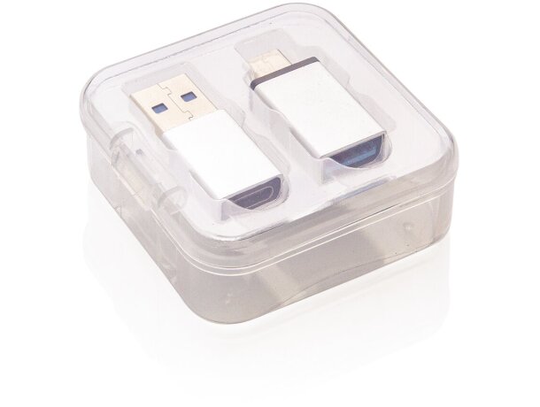 Juego de adaptadores USB A y USB C Plata detalle 4