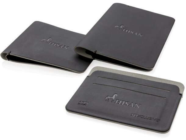 Tarjeteros corporativos bloqueo rfid ultra delgado para 8 tarjetas Negro/gris detalle 11