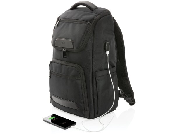 Mochila para portátil 15,6 Swiss Peak AWARE ™ RPET Voyager Negro detalle 7