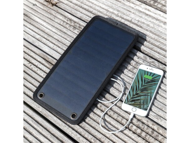 Mochila con panel solar sin PVC Negro/gris detalle 10