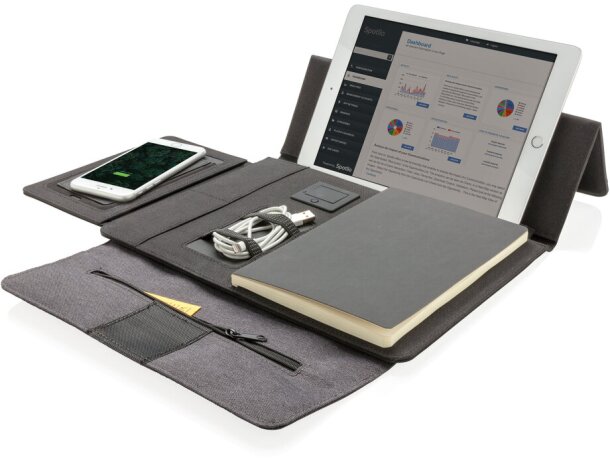 Portafolio Kyoto para tablet 10 con carga inalámbrica Negro detalle 2