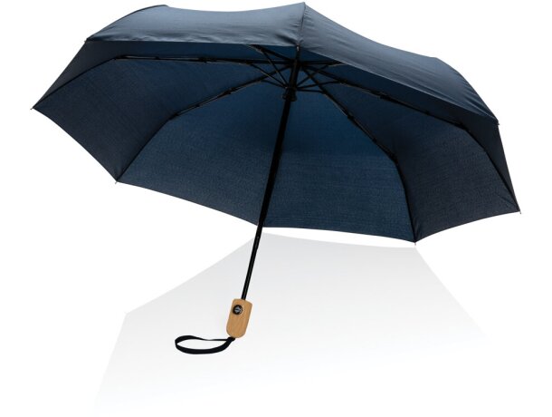 Paraguas ecológico automático RPET. Azul marino detalle 19