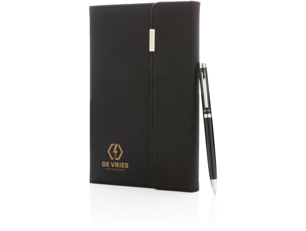 Set de libreta y bolígrafo Swiss Peak deluxe A5 Negro detalle 6