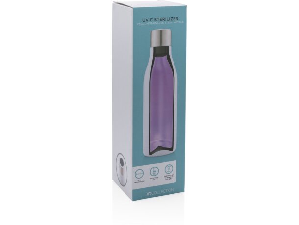Botella de acero inoxidable al vacío con esterilizador UV-C Blanco detalle 9