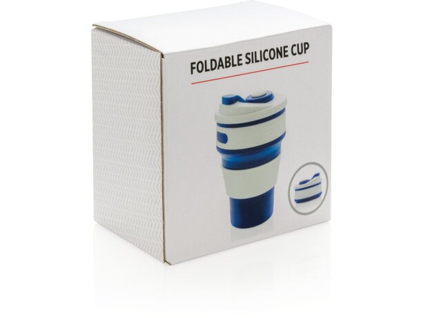 Tazas plegable de silicona Azul detalle 33