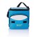 Bolsa térmica de poliéster con bolsillo frontal y correa ajustable Azul/plata detalle 9
