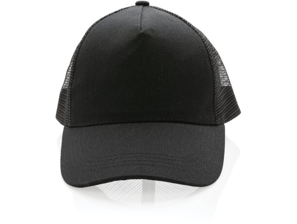 Gorra personalizable de 5 paneles en algodón cepillado 190 gr impact aware™ Negro detalle 1