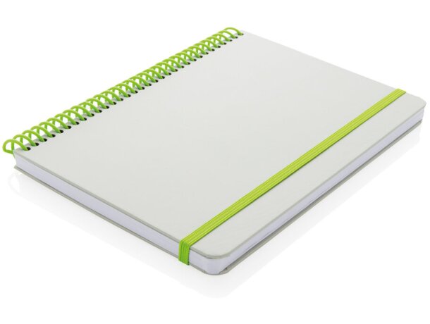 Libreta A5 Deluxe con aros en espiral Verde/gris detalle 1
