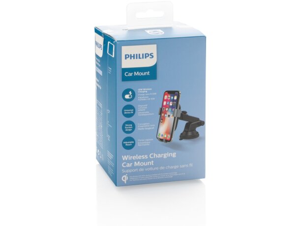Soporte Philips de coche con carga inalámbrica Qi de 10W Negro detalle 10